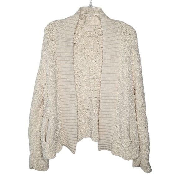 Anthropologie Sleeping on Snow Popcorn Lodge Cloud Open Cardigan Sweater Large - Picture 1 of 9
